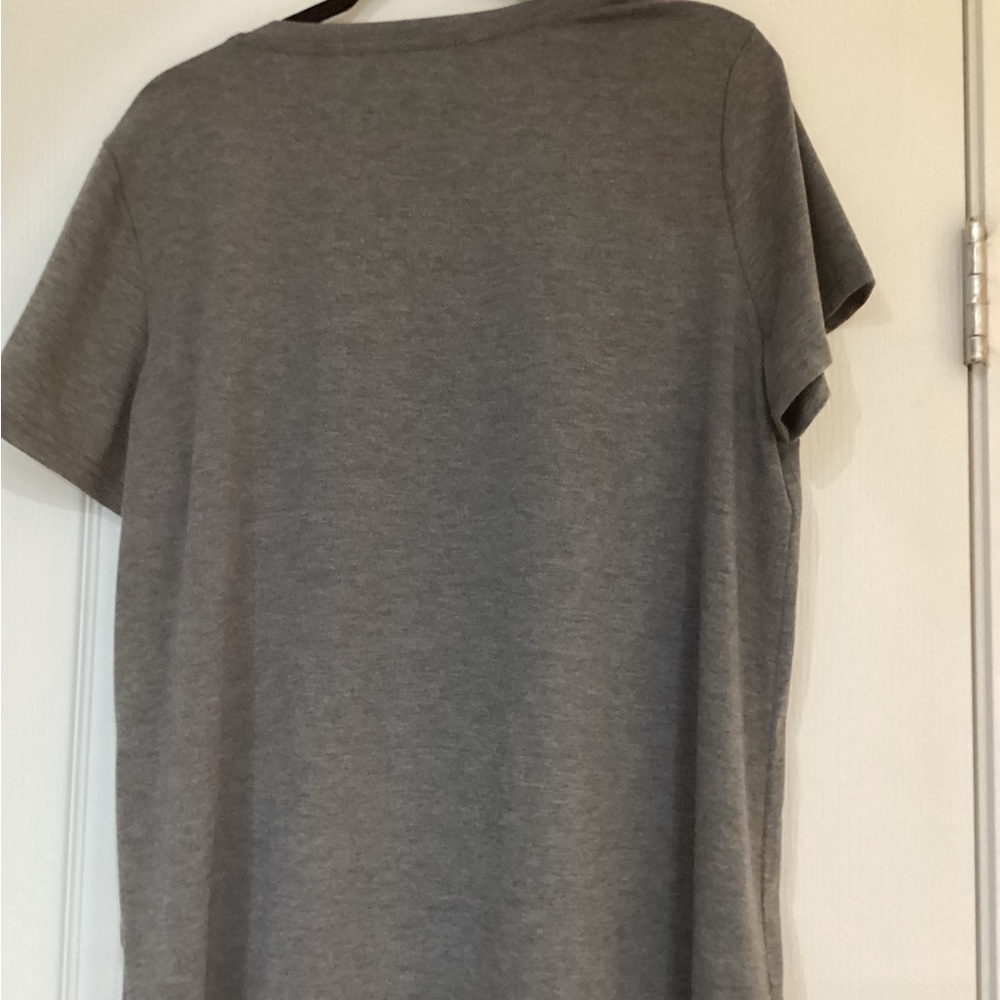 Gray Short Sleeve Tee with Slogan - Picture 2 of 2